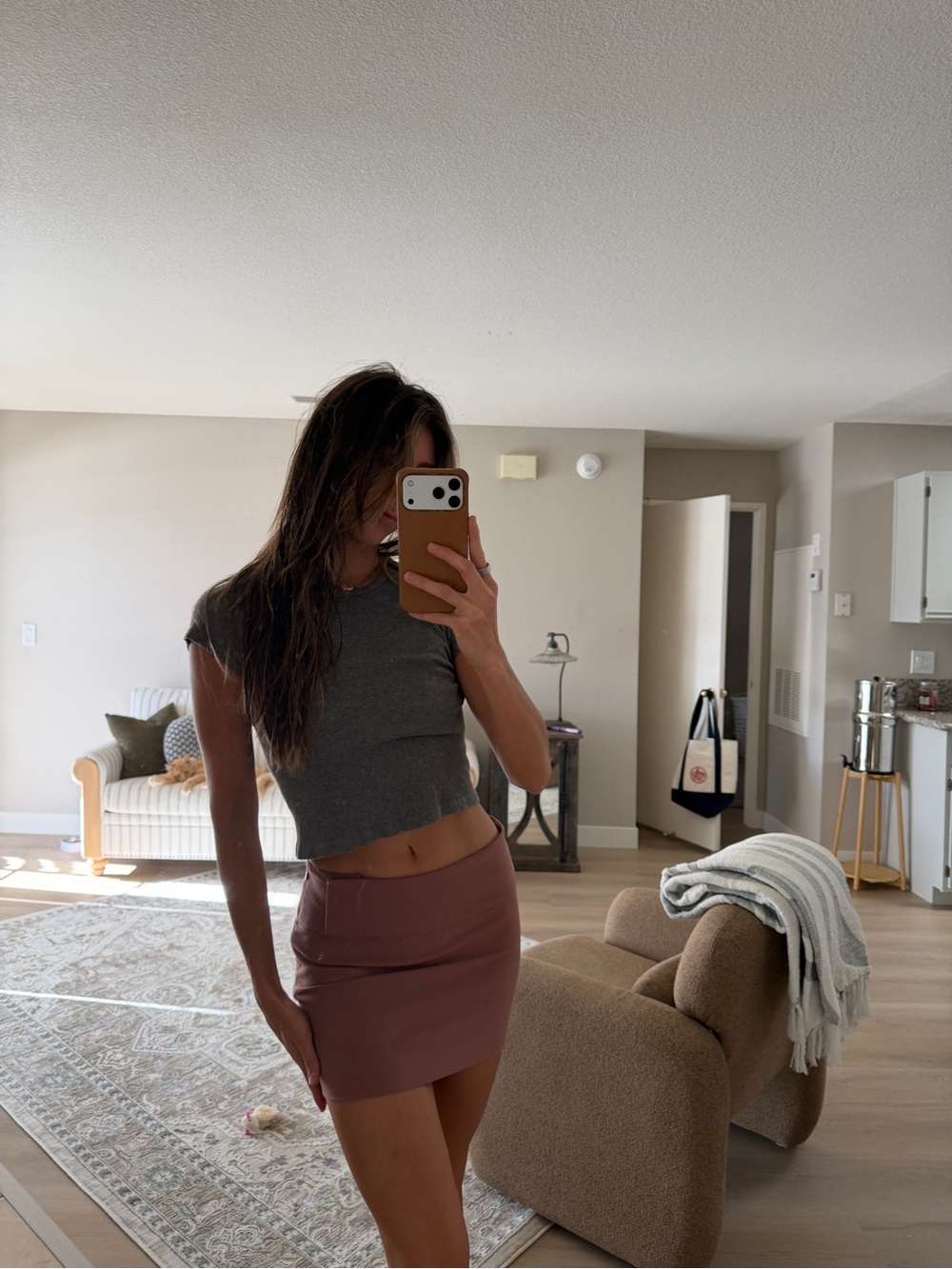 Aritzia Sunday Best Mauve Women's Mini Skirt